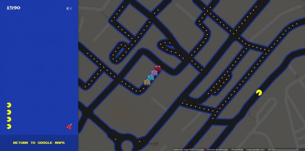 Sabias que podes jogar Pac-Man no Google Maps?