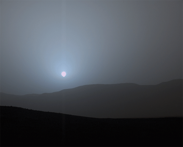 Pôr do sol em Marte